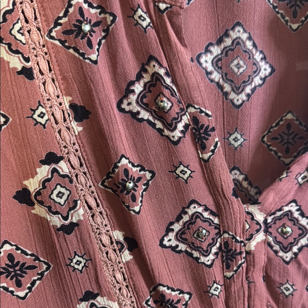 Bohemian Rust Blouse - Picture 3 of 4